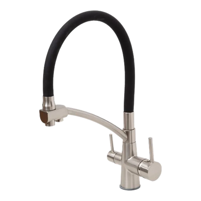 Robinet 3 voies 3VD 16 MBN – Métal brossé et noir